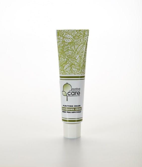 Tube de crème purifiante Jojoba Care pour le soin de la peau.