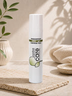 Soin contour des yeux Jojoba Care gel, flacon blanc pour routine beauté professionnelle.